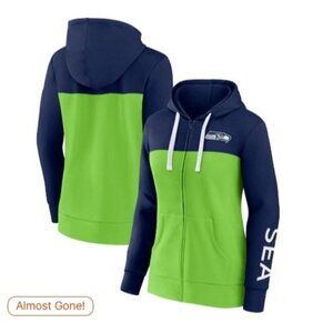 Seattle Seahawks Fanatics Women's Color Block Full-Zip Hoodie XSmall